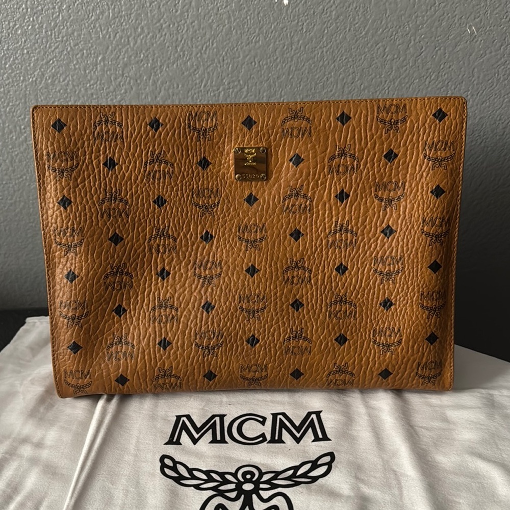 MCM Visestos 13” Leather Pouch